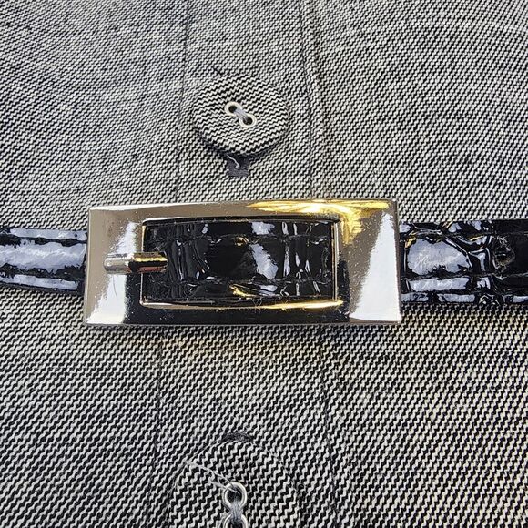 Vintage Pendleton Blazer Womens 14 Gray Virgin Wool Twill Belted Career Coat USA - Picture 14 of 16